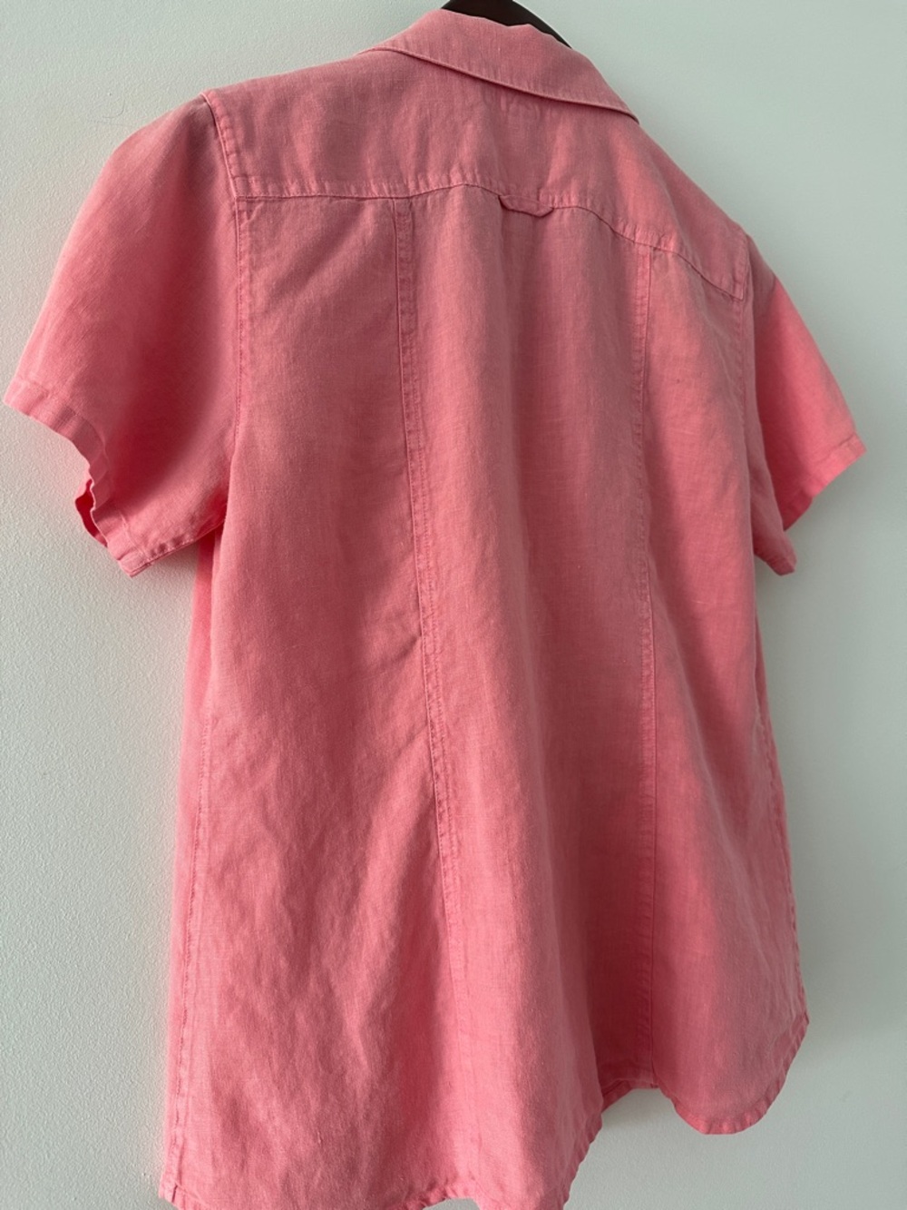 Tommy Bahama Coral Pink Short Sleeve Button-Up Shirt - Picture 7 of 8